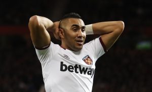 Dimitri Payet looks dejected after a penalty appeal is not given.