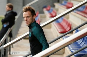Ivan Rakitic attends a training session.
