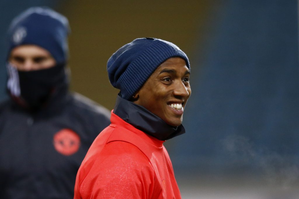 Ashley Young during training