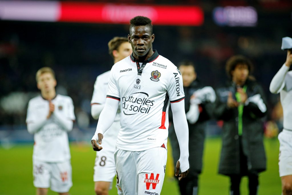 Mario Balotelli reacts at the end of the match.