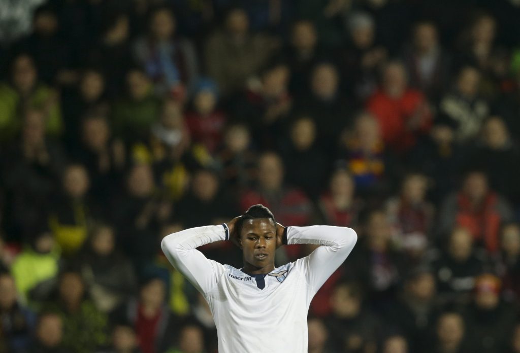 Lazio's Balde Diao Keita reacts.