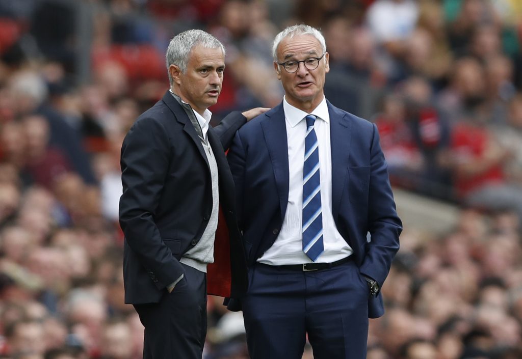 Manchester United manager Jose Mourinho and Leicester City manager Claudio Ranieri.
