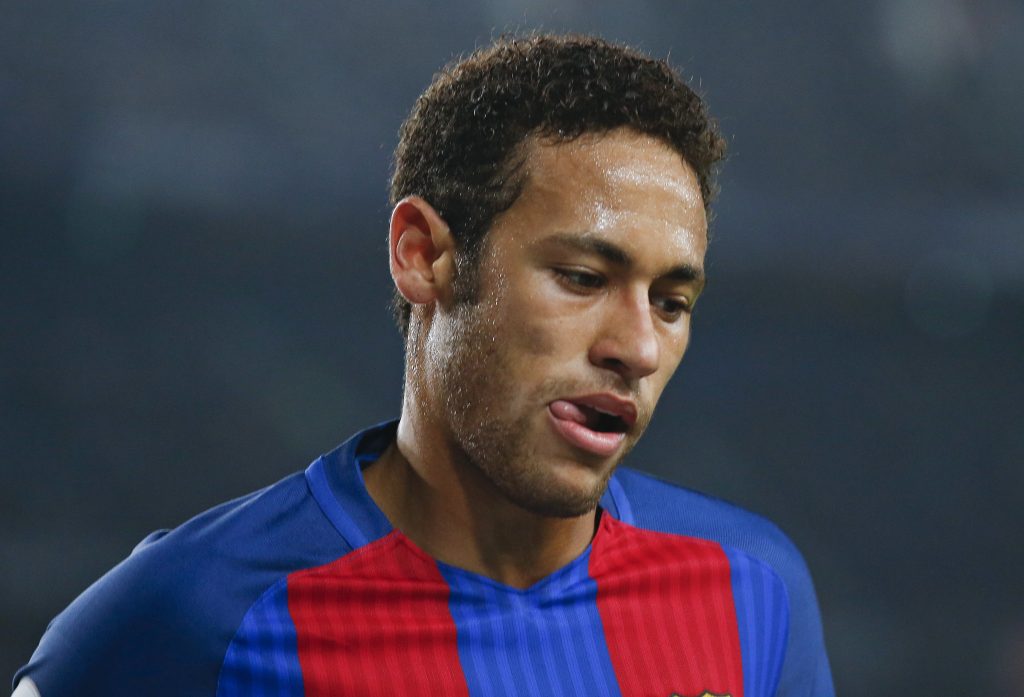 Barcelona's Neymar reacts during the match against Leganes.