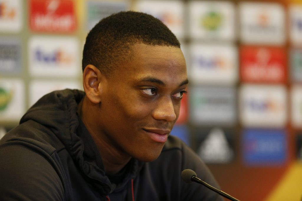 Anthony Martial during the press conference.