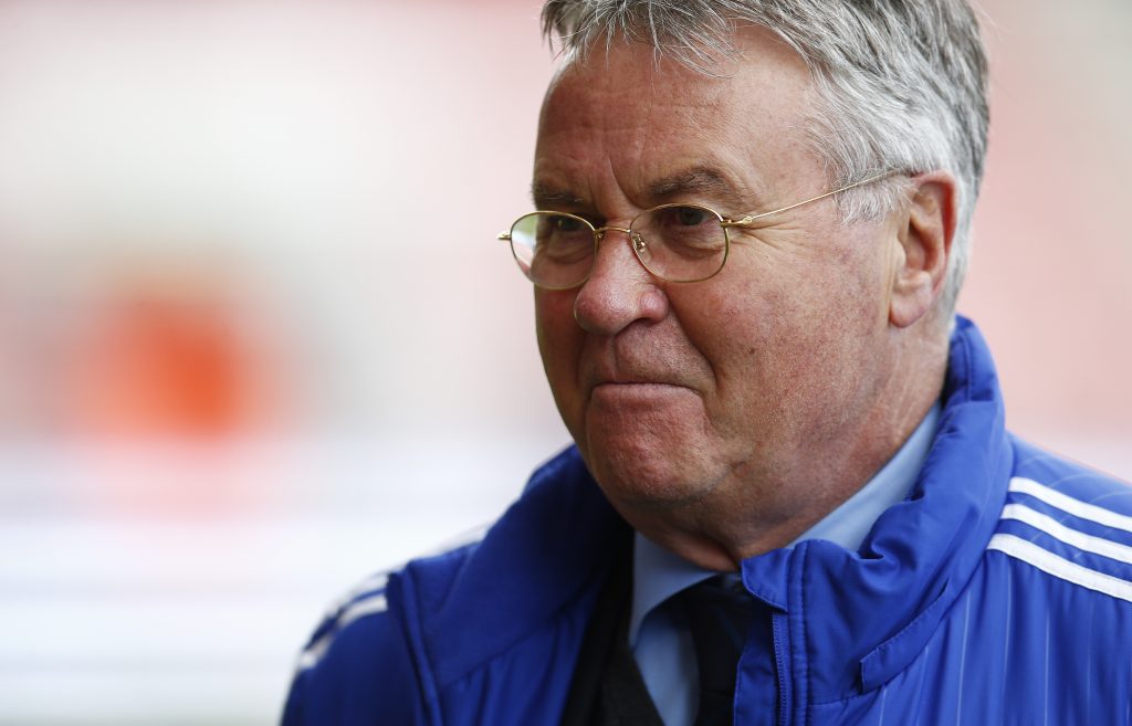 Chelsea manager Guus Hiddink before the game.