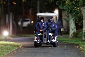 France's Antoine Griezmann and Paul Pogba attends training.