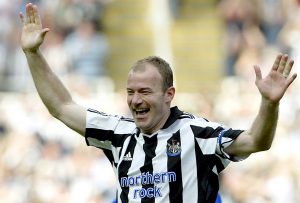 Newcastle United's Alan Shearer celebrates his goal.