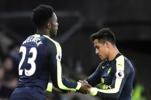 Arsenal's Alexis Sanchez is replaced by Danny Welbeck.