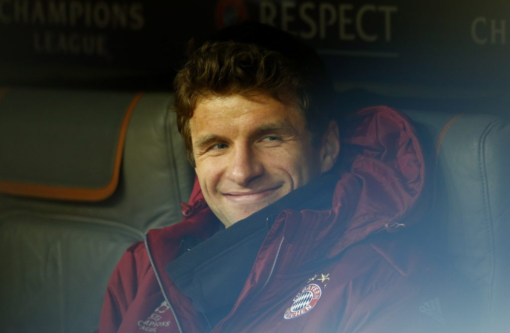 Bayern Munich's Thomas Muller sat on the substitutes bench.