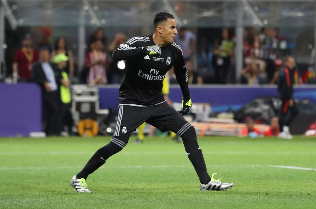 Real Madrid's Keylor Navas celebrates.