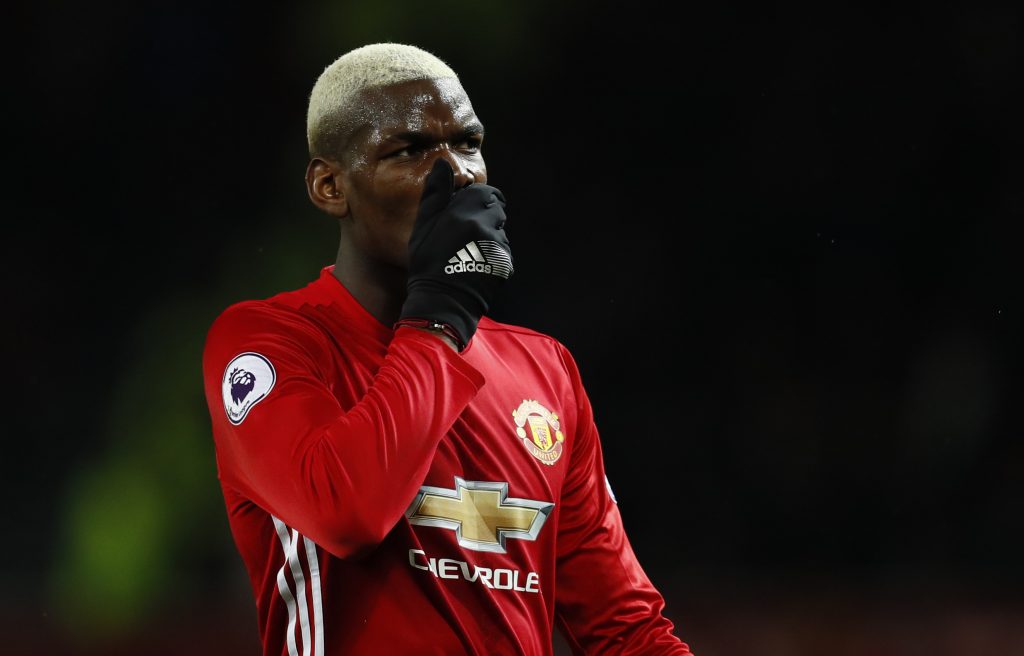 Paul Pogba looks dejected.