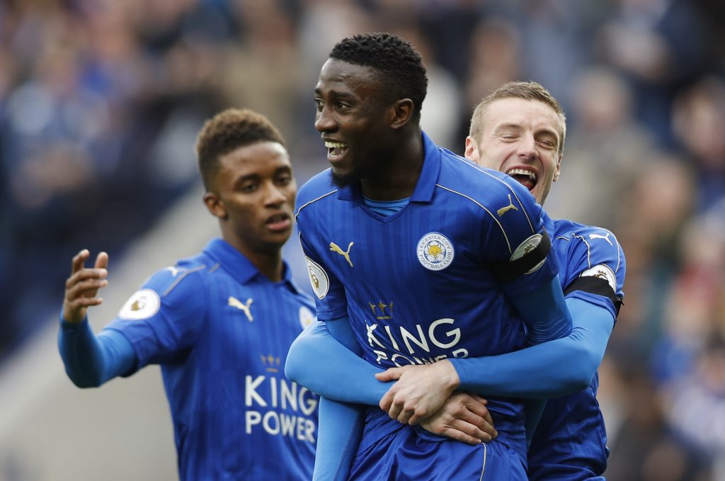 Leicester City's Wilfred Ndidi celebrates.