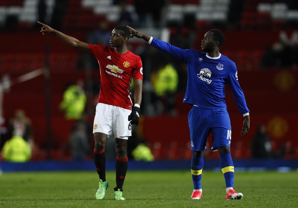 Paul Pogba and Romelu Lukaku after the game.