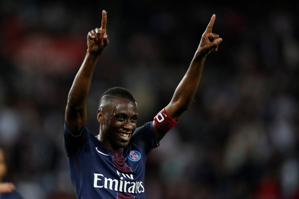 PSG's Blaise Matuidi reacts after scoring.