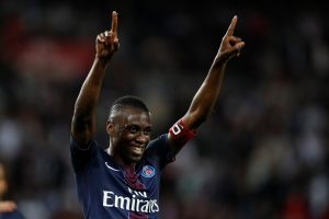 PSG's Blaise Matuidi reacts after scoring.