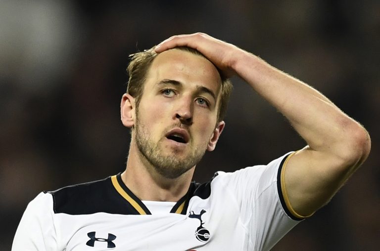 Tottenham's Harry Kane looks dejected.