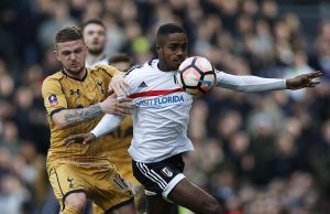 Fulham's Ryan Sessegnon in action with Tottenham's Kieran Trippier.