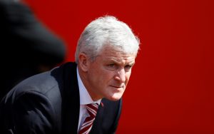 Stoke City manager Mark Hughes before the match.