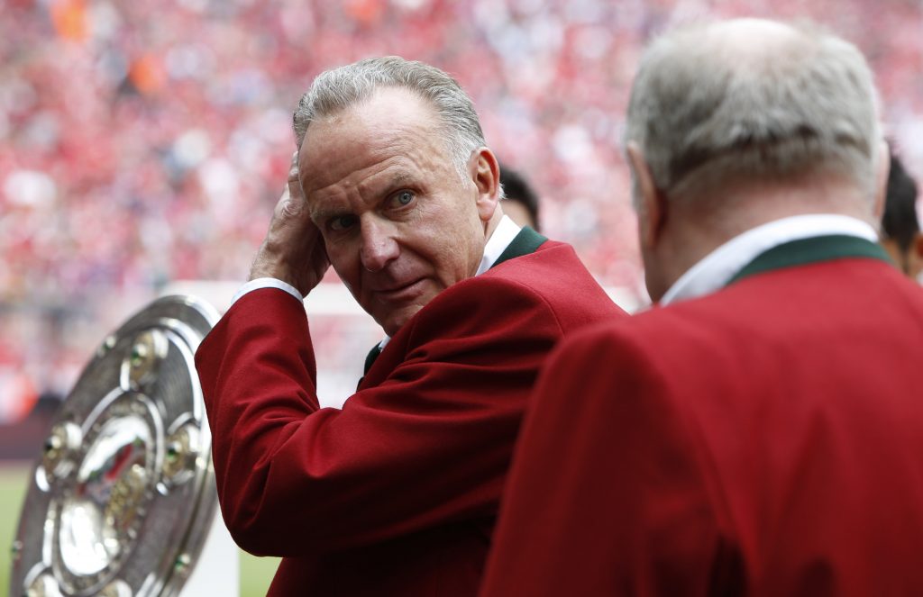 Bayern Munich CEO Karl-Heinz Rummenigge before the match.