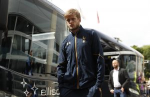 Tottenham's Eric Dier arrives before the match.