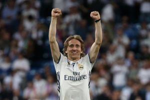 Real Madrid's Luka Modric celebrates after the match.