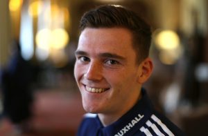 Scotland's Andy Robertson poses.