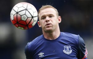 Everton's Wayne Rooney before the game.