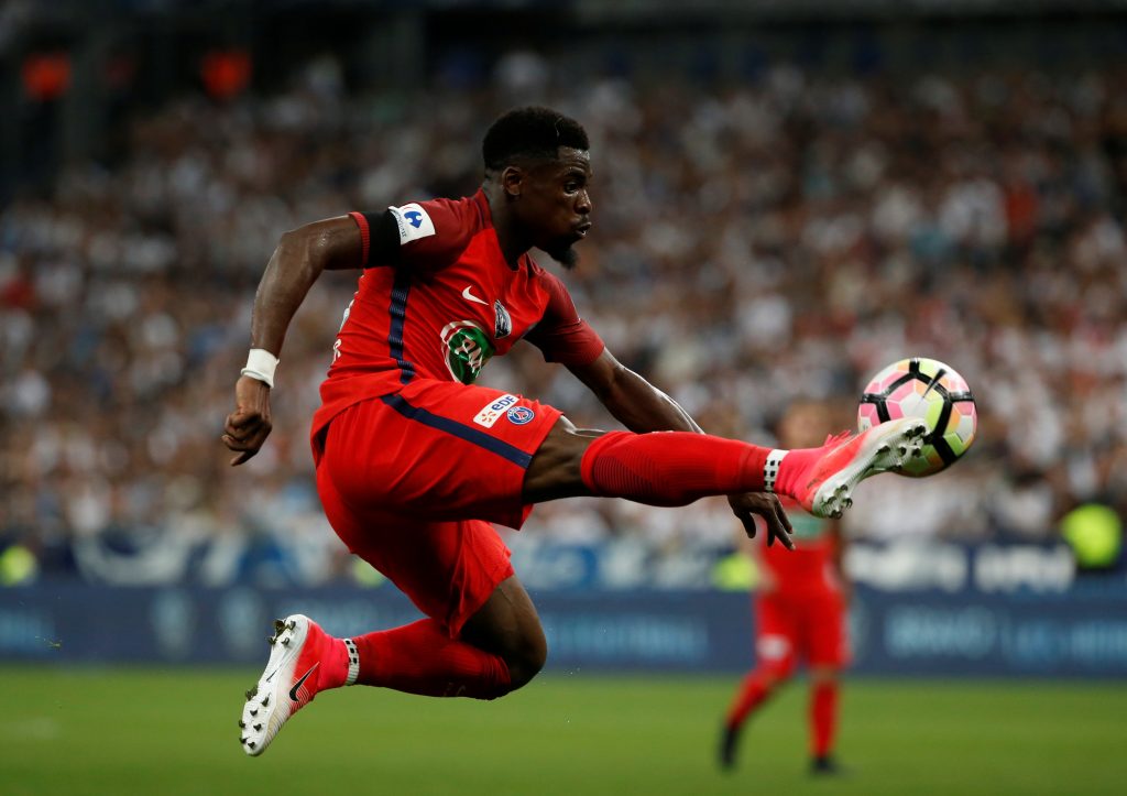 Paris Saint-Germains Serge Aurier in action.