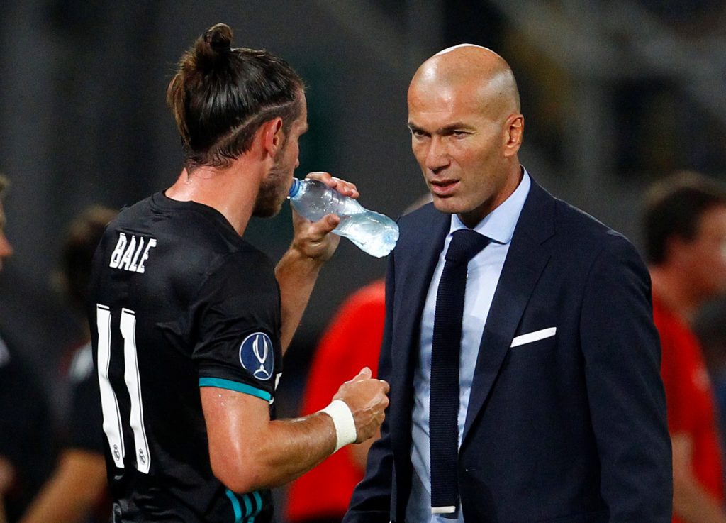 Zinedine Zidane with Gareth Bale.