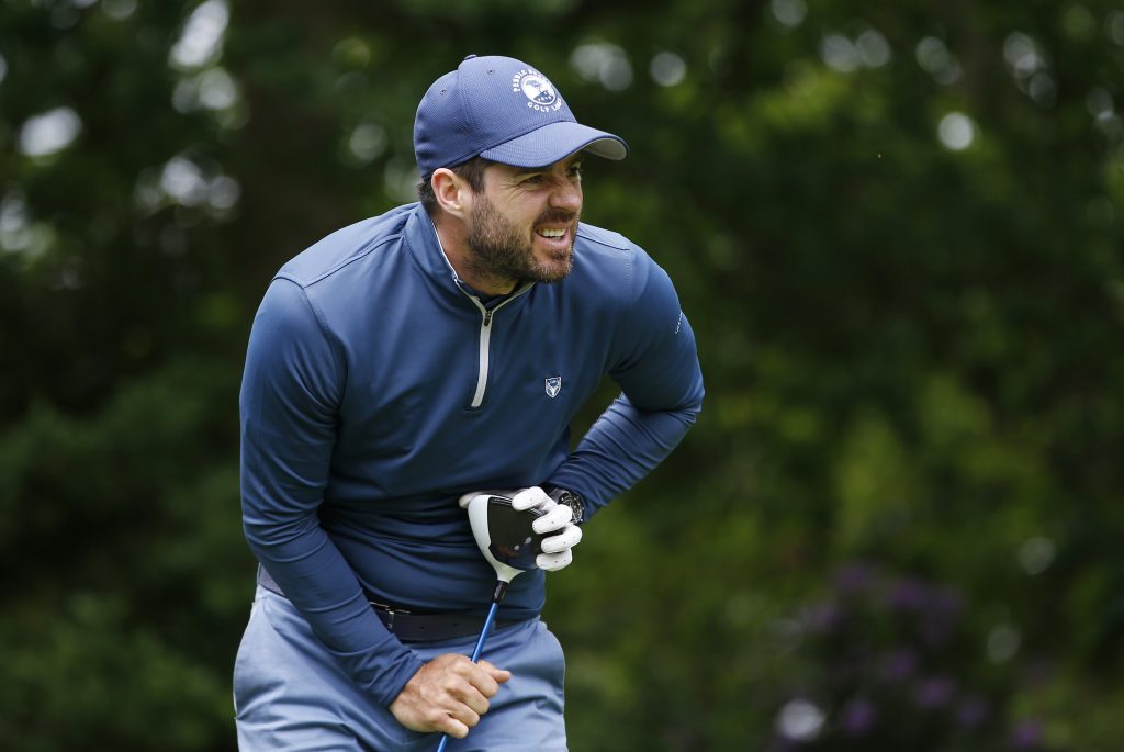 Sky Sports pundit Jamie Redknapp in action during the Pro-Am.