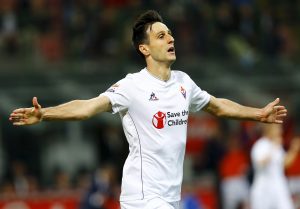 Fiorentina's Nikola Kalinic celebrates.