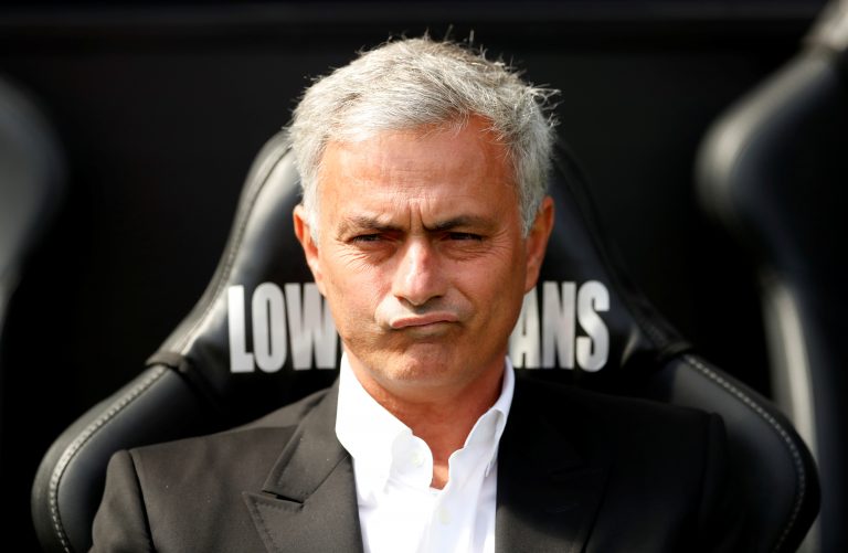 Manchester United manager Jose Mourinho before the match.