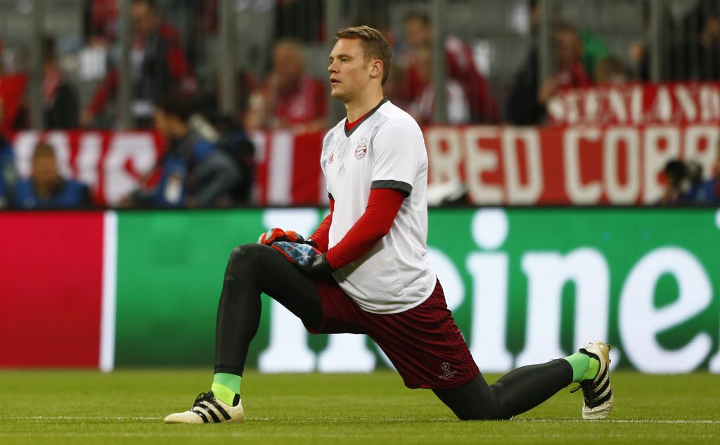 Manuel Neuer warms up before the match.