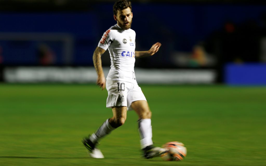 Lucas Lima of Santos in action.