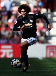Manchester United's Marouane Fellaini in action.