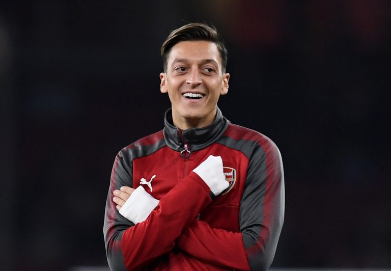 Arsenal's Mesut Ozil before the match.