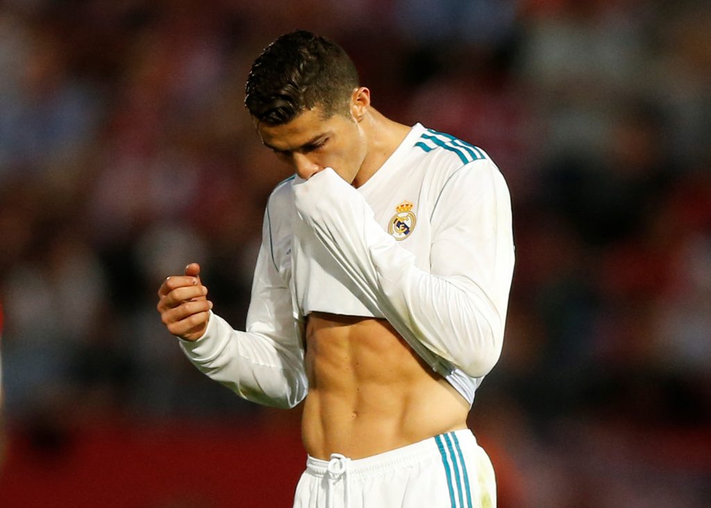 Real Madrids Cristiano Ronaldo looks dejected.