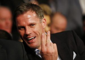 Former Liverpool footballer Jamie Carragher before the fight.