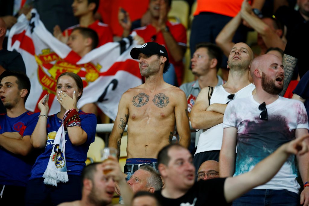 Manchester United fans before the game.