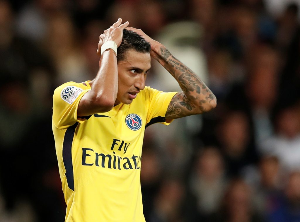 Angel Di Maria looks dejected.