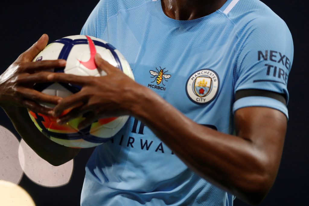 General view of a Manchester City shirt.