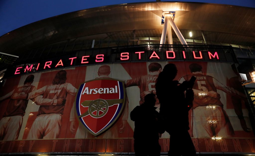 General view outside the stadium before the match.
