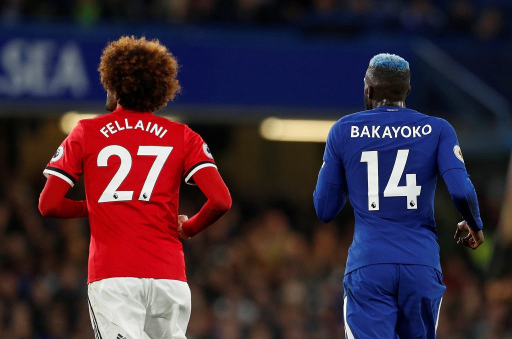 Marouane Fellaini and Tiemoue Bakayoko.