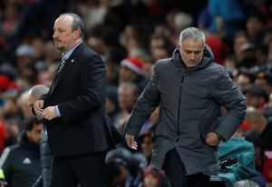 Manchester United manager Jose Mourinho and Newcastle United manager Rafael Benitez.