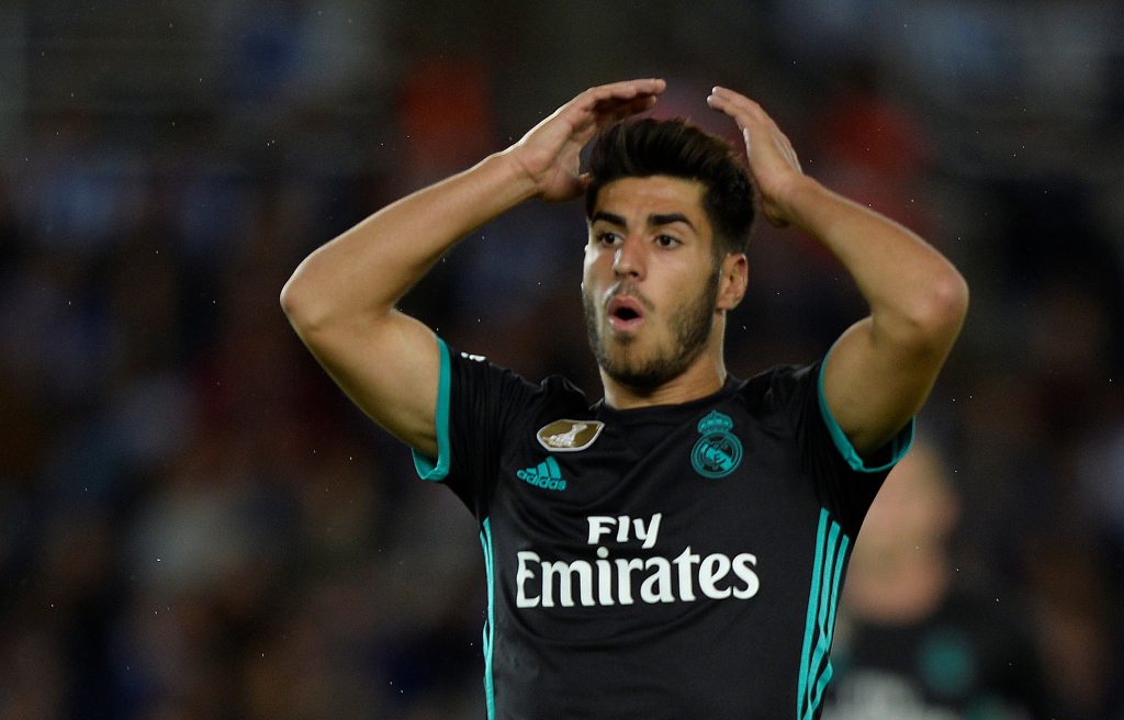 Real Madrids Marco Asensio reacts.