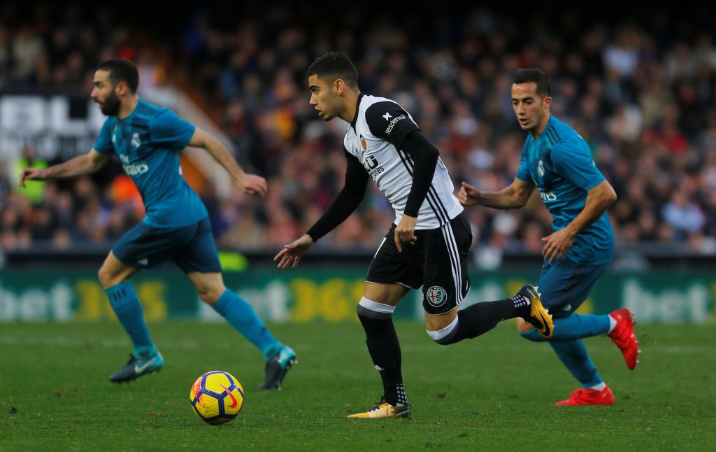 Valencia's Andreas Pereira in action.