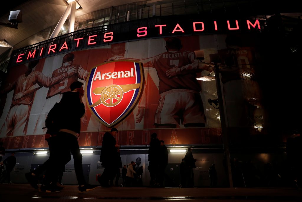 General view outside the stadium before the match.