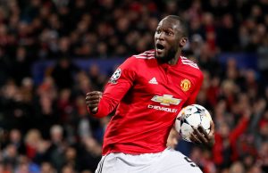 Romelu Lukaku celebrates scoring goal.