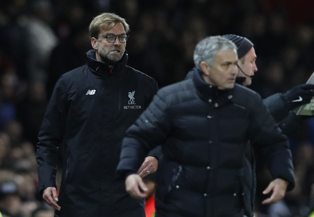 Manchester United manager Jose Mourinho and Liverpool manager Juergen Klopp.