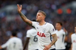 Tottenham's Toby Alderweireld reacts.